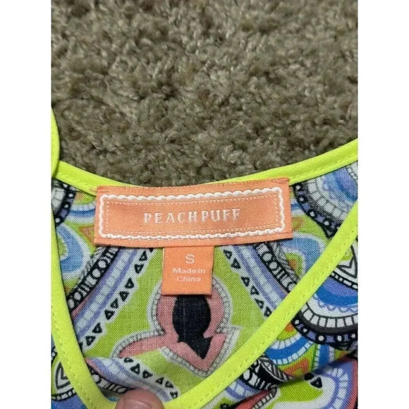 Women’s White Multicolor Paisley Printed Cami Tank Small Beach Vacation Comfy - Picture 4 of 6